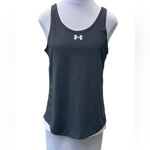 Under Armour Girls Double the Fun Tank YXL NWT Youth Extra Large Black White